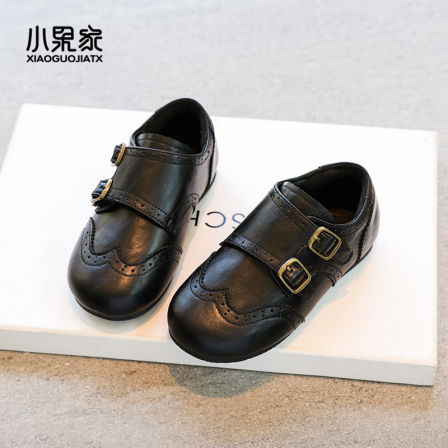 女童皮鞋儿童乐福鞋小女孩英伦风女童鞋黑色学生秋季洋气秋冬加绒