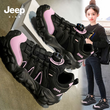 jeep耐脏儿童鞋子女童秋季2025新款运动老爹鞋防滑软底女孩跑步鞋