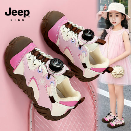 jeep女童鞋子秋季2025爆款儿童运动老爹鞋中大童女孩阿甘跑步鞋潮