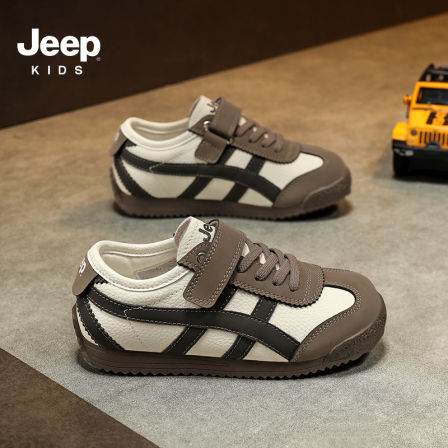 jeep儿童休闲板鞋秋季2025新款童鞋软底皮面鞋子阿甘鞋男童运动鞋