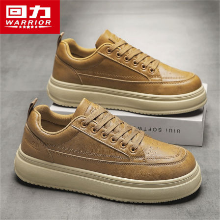 回力男鞋2025新款秋季男士工作防滑复古百搭皮面厚底运动休闲板鞋