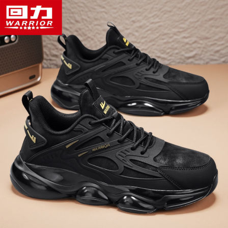 回力男鞋秋季运动气垫跑步防滑减震2025新款休闲防水皮面老爹潮鞋