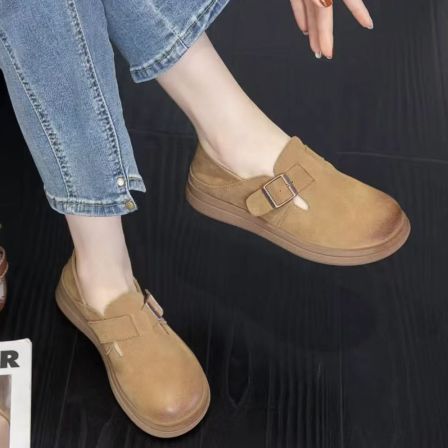 勃肯鞋女2025秋季新款复古两穿懒人一脚蹬单鞋休闲平底鞋