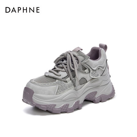 达芙妮厚底老爹鞋女秋季2025新款休闲ins百搭运动鞋增高透气网面