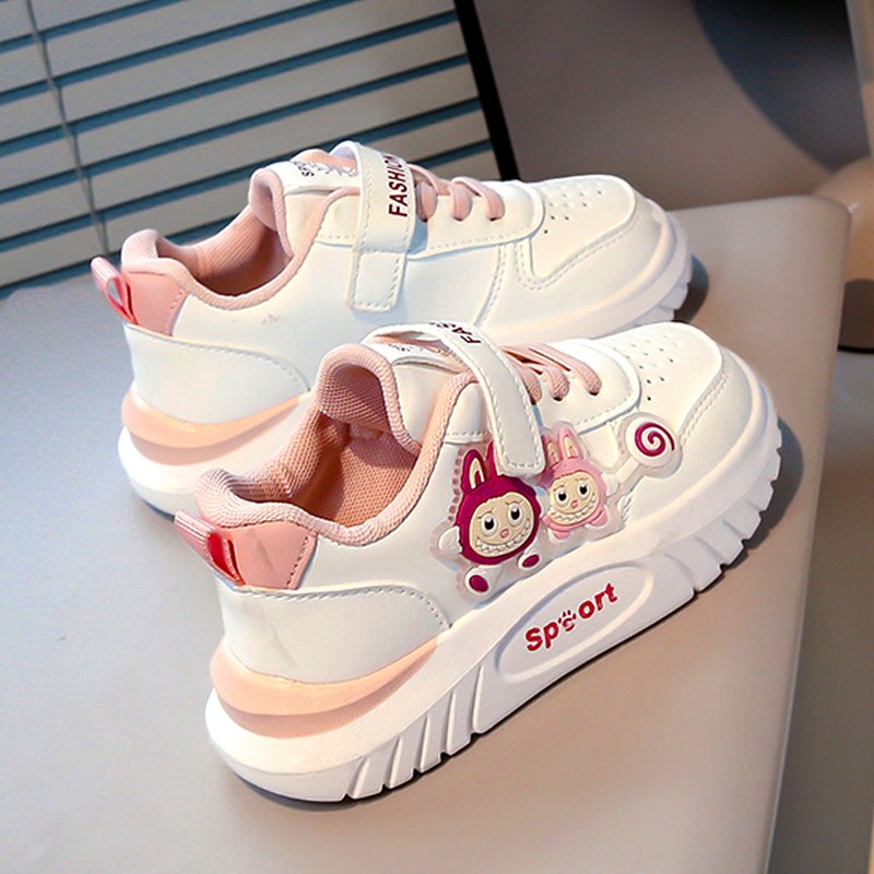 官网C&K拉布布女童鞋子2025新款秋季儿童运动鞋皮面大童小白板鞋主图