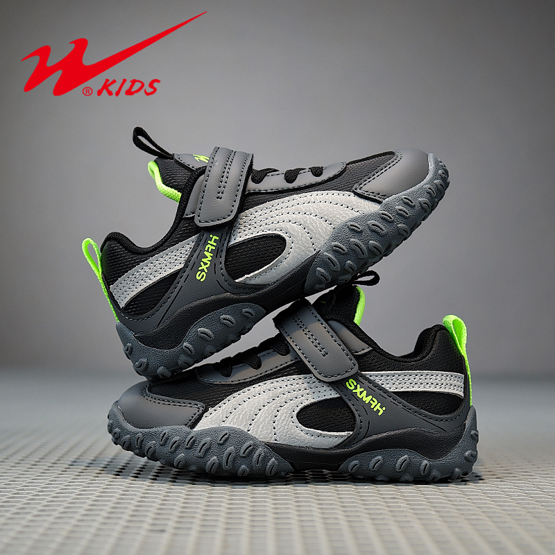 双星男童鞋子2025秋季新款皮面防水德训童男孩阿甘鞋儿童运动鞋潮主图