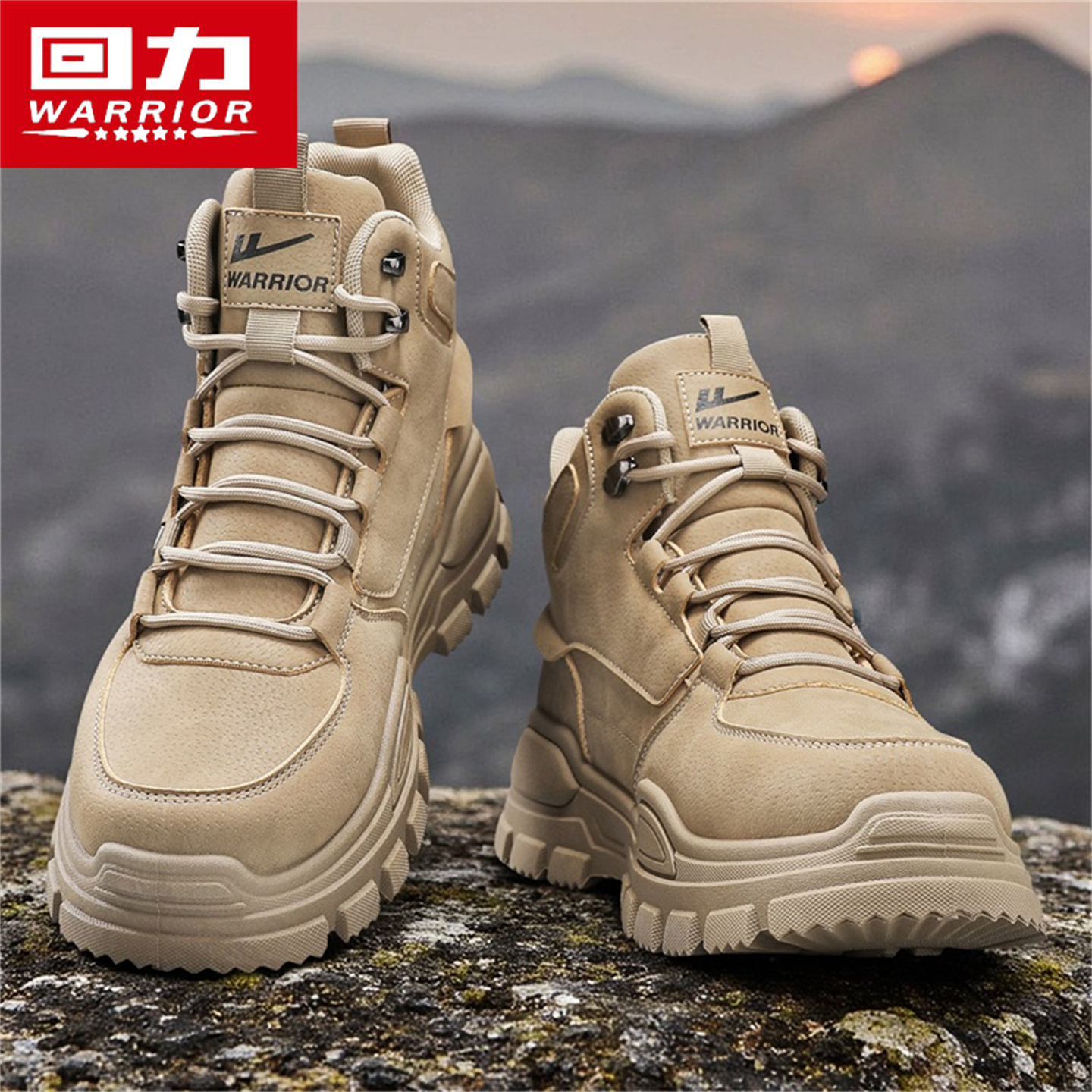 回力马丁靴男款秋季休闲百搭运动登山户外劳保厚底防滑高帮工装靴主图