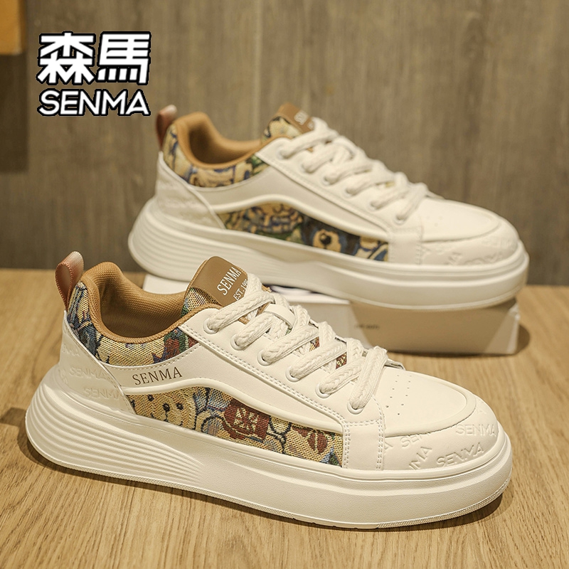 森马男款鞋子2025秋季新款时尚小白鞋百搭运动厚底男士休闲板鞋W主图