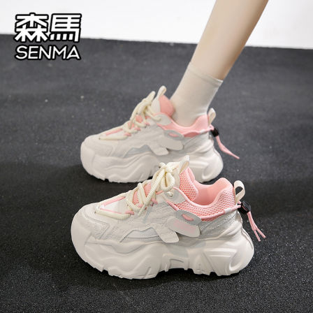 森马女鞋2025新款秋季潮流小白百搭运动休闲厚底增高跑步老爹潮鞋