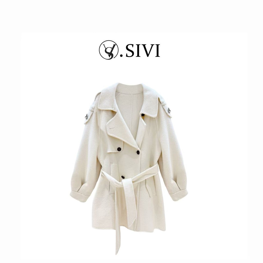 熙薇【北海微暖】秋冬季新款时尚气质休闲中长款大衣外套H5241主图