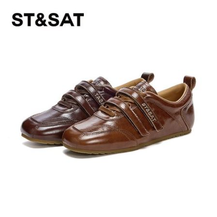 星期六时尚休闲鞋女款2025秋季新款软底舒适百搭气质小皮鞋德训鞋