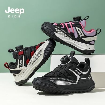 【JEEP吉普】童鞋皮面新款拼接撞色系简约大气舒适透气儿童运动鞋
