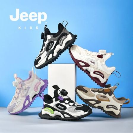 Jeep童鞋男女童网面旋扭扣防滑耐磨舒适儿童登山鞋 GL7091