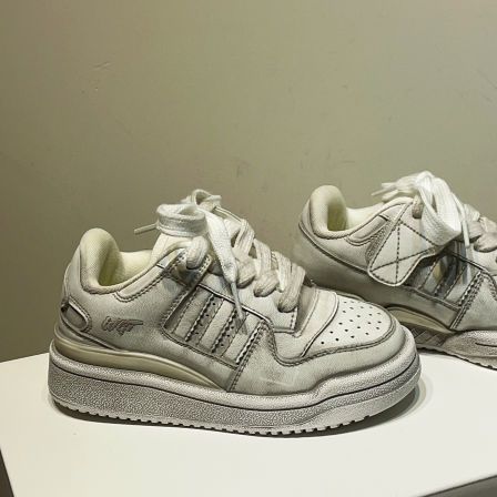 左左家秋冬新款儿童超酷做旧板鞋2025男女童时尚百搭休闲鞋小白鞋