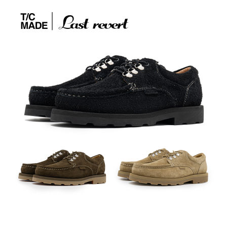 TCMADExLASTREVERT翻毛牛皮袋鼠鞋穆勒登山扣系带休闲皮鞋厚底鞋