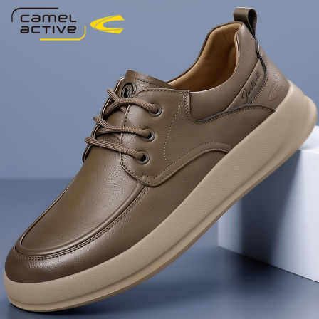 德国骆驼动感皮鞋男春秋新款潮流百搭运动休闲鞋男防滑耐磨爸爸鞋
