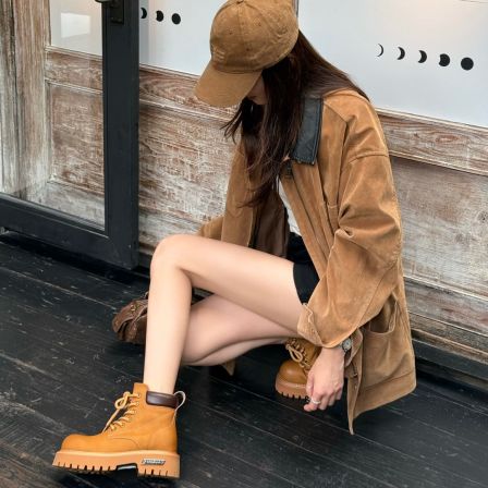 小发喵「奢潮撞色厚底系带马丁靴｜工装风尚高级腔调感」777