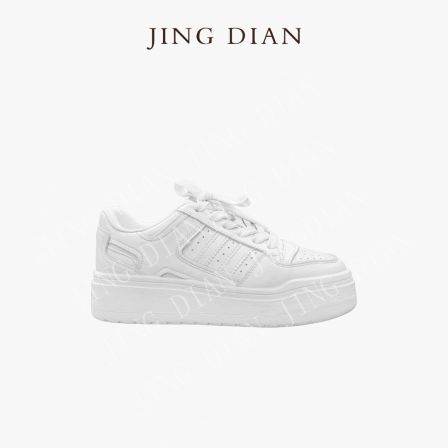 【JING DIAN】定制款白色增高牛皮休闲鞋 女秋冬擦色脏脏休闲鞋