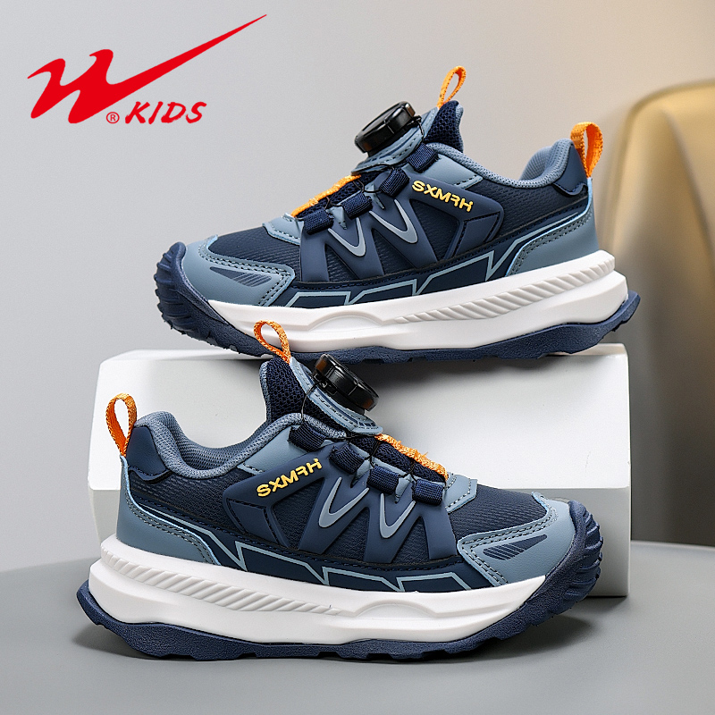 双星童鞋男童鞋子2025秋季新款皮面防水男孩中大童儿童纽扣运动鞋主图