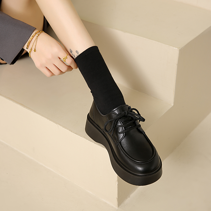 李LN氢云真皮女鞋2025新款秋季英伦风通勤配裙子温州玛丽珍小皮鞋主图