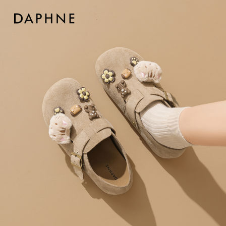 达芙妮厚底勃肯鞋女2025秋季新款增高全包博肯鞋一脚蹬软底单鞋子