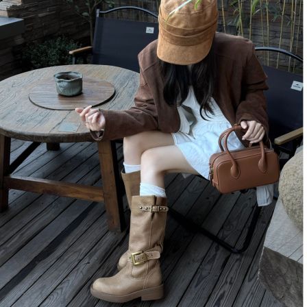 小发喵「H家经典高奢私定搭扣中筒靴｜漫步都市 摩登奢感气场」777