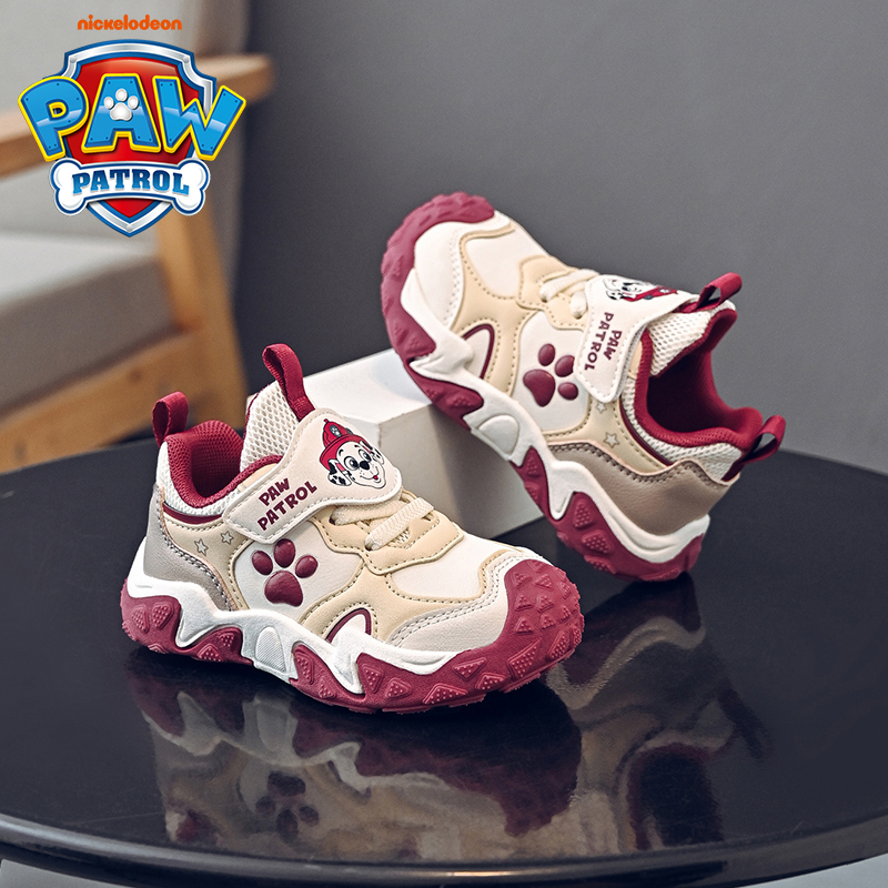 汪汪队童鞋2025年秋季新款复古风魔术贴易穿脱中小男童皮面暴走鞋主图