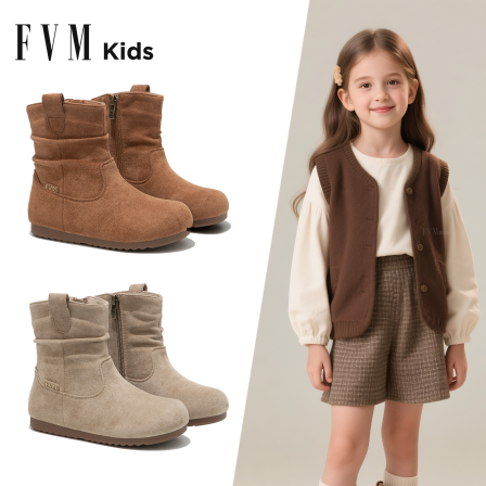 女童鞋子儿童堆堆马丁短靴子2025秋冬季新款小女孩勃肯美拉德皮靴