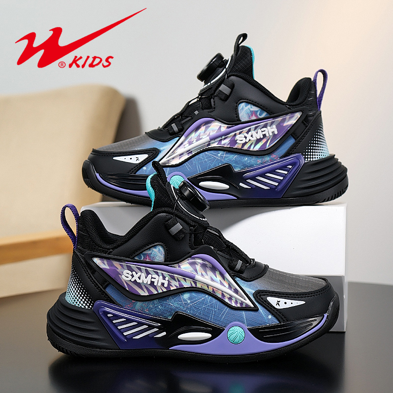 双星男童运动鞋2025新款秋冬季皮面防水大童男鞋儿童加绒二棉鞋子主图