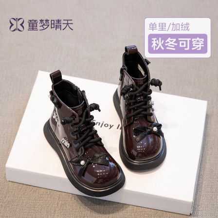 女童短靴马丁靴2025新款秋冬儿童靴子女孩公主风皮靴洋气皮鞋加绒