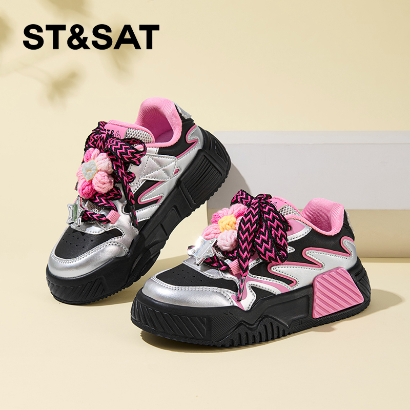 星期六童鞋女童低帮板鞋秋季新款儿童时尚休闲运动鞋百搭软底潮鞋主图