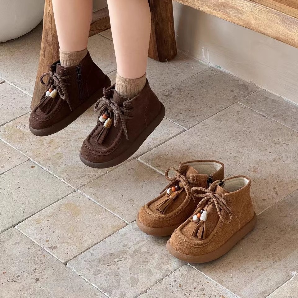 女童勃肯鞋儿童真皮小皮鞋2025新款春秋季女宝女孩袋鼠单鞋子软底主图