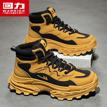 回力高帮鞋男鞋2025秋季新款防滑耐磨工装鞋子户外登山运动老爹鞋