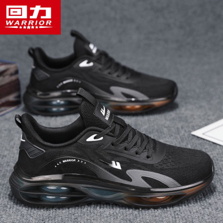 回力男鞋2025秋季透气鞋子男休闲跑步气垫减震运动黑色老爹鞋男款