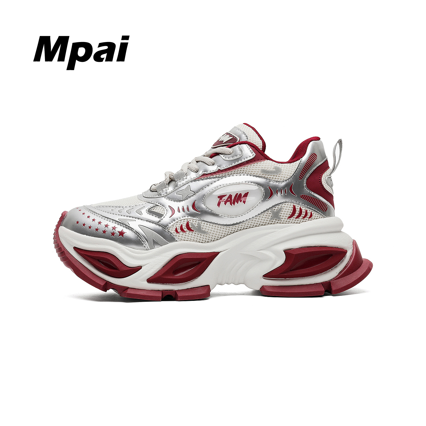 梦牌 街头时尚老爹鞋 8CM内增高网面透气 情侣运动休闲鞋 男女款主图