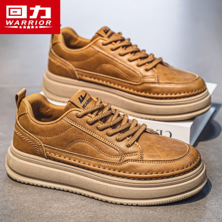 回力男鞋2025秋季新款棕色软底皮鞋英伦商务男士休闲板鞋厚底增高