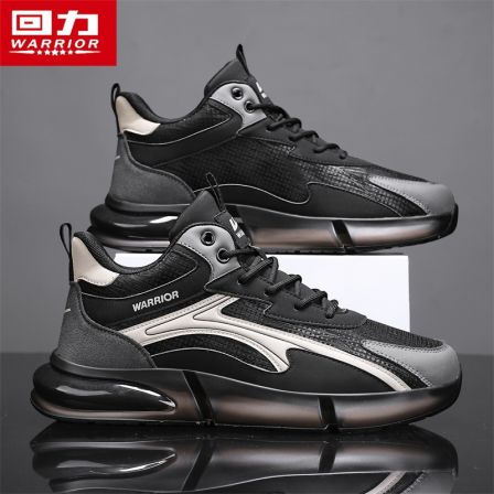 回力运动鞋男鞋秋季2025新款软底减震增高跑步防水皮面休闲老爹鞋