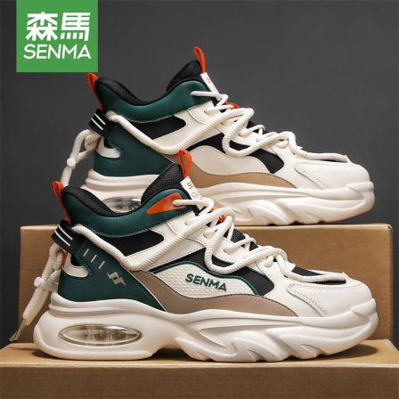 森马男鞋2025新款秋季百搭青少年厚底高帮鞋休闲运动潮流老爹鞋子