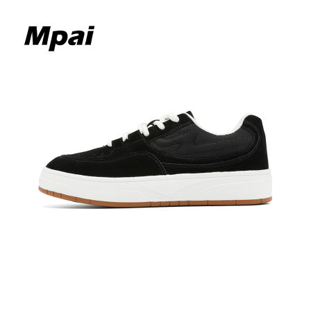 梦牌 时尚低帮板鞋潮流百搭舒适透气运动鞋防滑黑色休闲潮鞋 男款