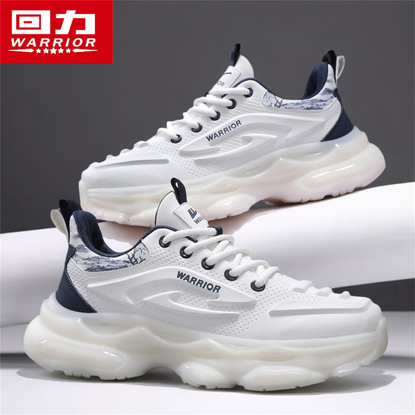 回力男鞋2025新款秋季超火跑步运动气垫减震小白休闲增高老爹潮鞋主图
