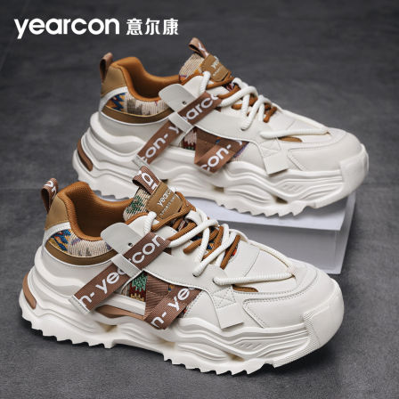 意尔康男鞋2025新款秋季休闲潮牌百搭增高青少年跑步运动老爹潮鞋