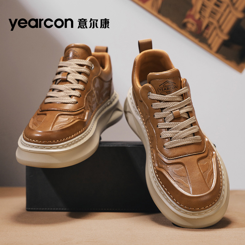 意尔康男鞋2025新款秋冬季超火爆款小白鞋男士厚底增高休闲板鞋潮主图