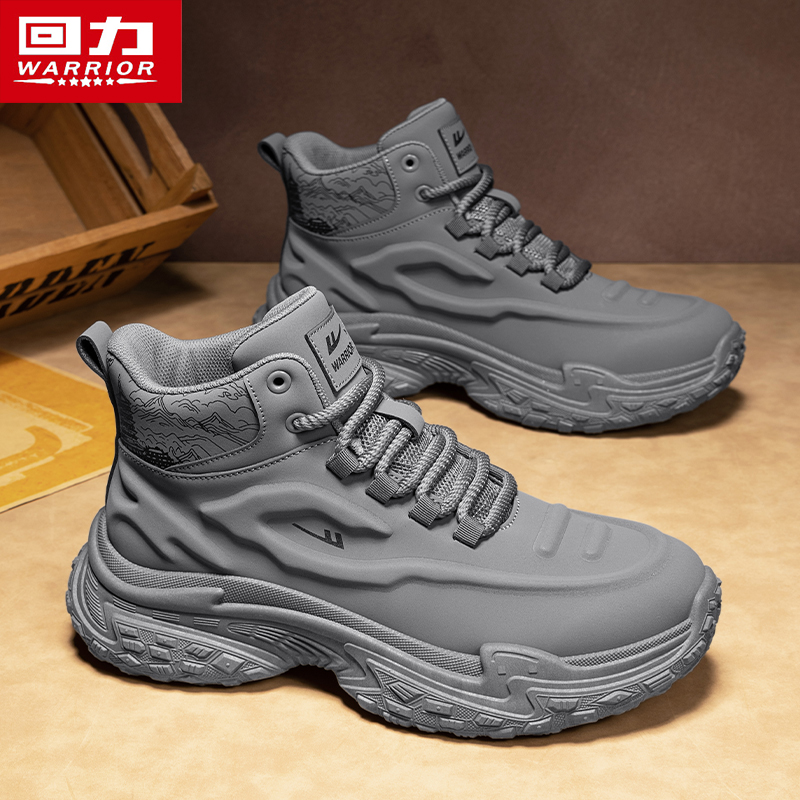 回力男鞋秋季新款防水运动潮鞋男士工装增高防滑耐磨高帮马丁靴男主图