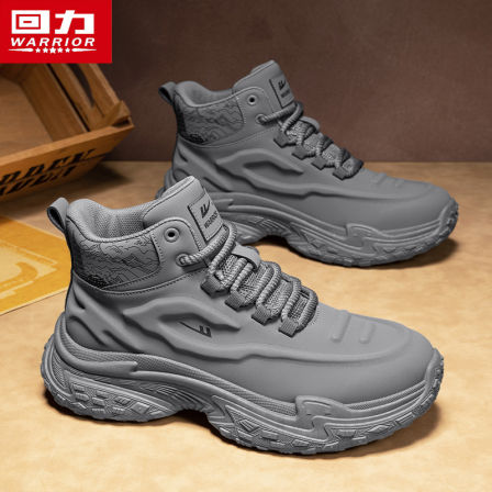 回力男鞋秋季新款防水运动潮鞋男士工装增高防滑耐磨高帮马丁靴男