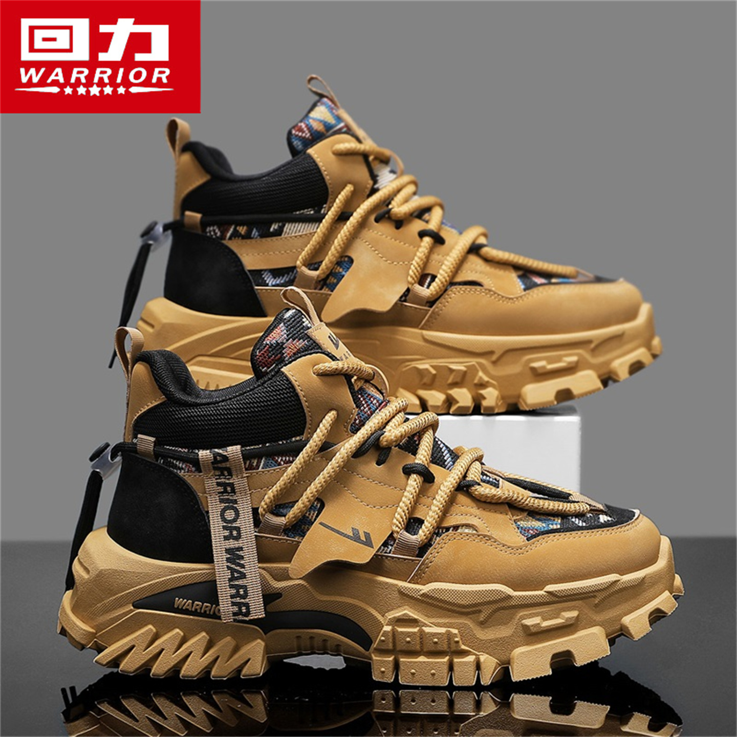 回力高帮男鞋2025新款秋季百搭运动厚底休闲增高防滑老爹工装潮鞋主图