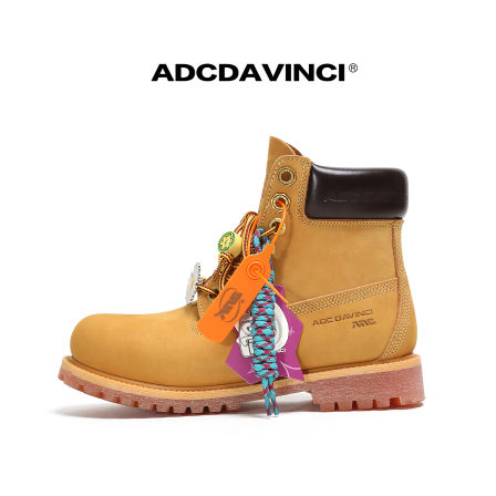ADC达芬奇 ADCDAVINCI 欧阳娣娣同款拉丝大黄靴/头层牛皮户外靴子