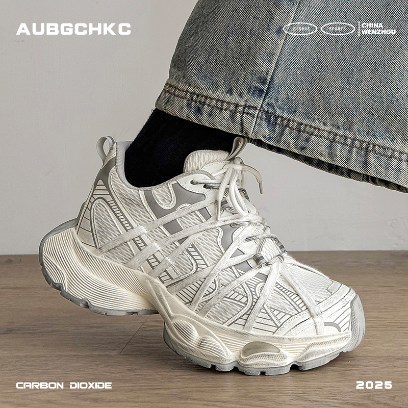 AUBGCHKC隐形增高7CM老爹鞋男女款巴黎厚底做旧休闲情侣运动跑鞋主图