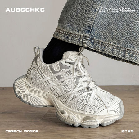 AUBGCHKC隐形增高7CM老爹鞋男女款巴黎厚底做旧休闲情侣运动跑鞋