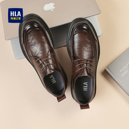海澜之家男鞋2025新款秋季增高德比皮鞋男真皮休闲商务结婚新郎鞋