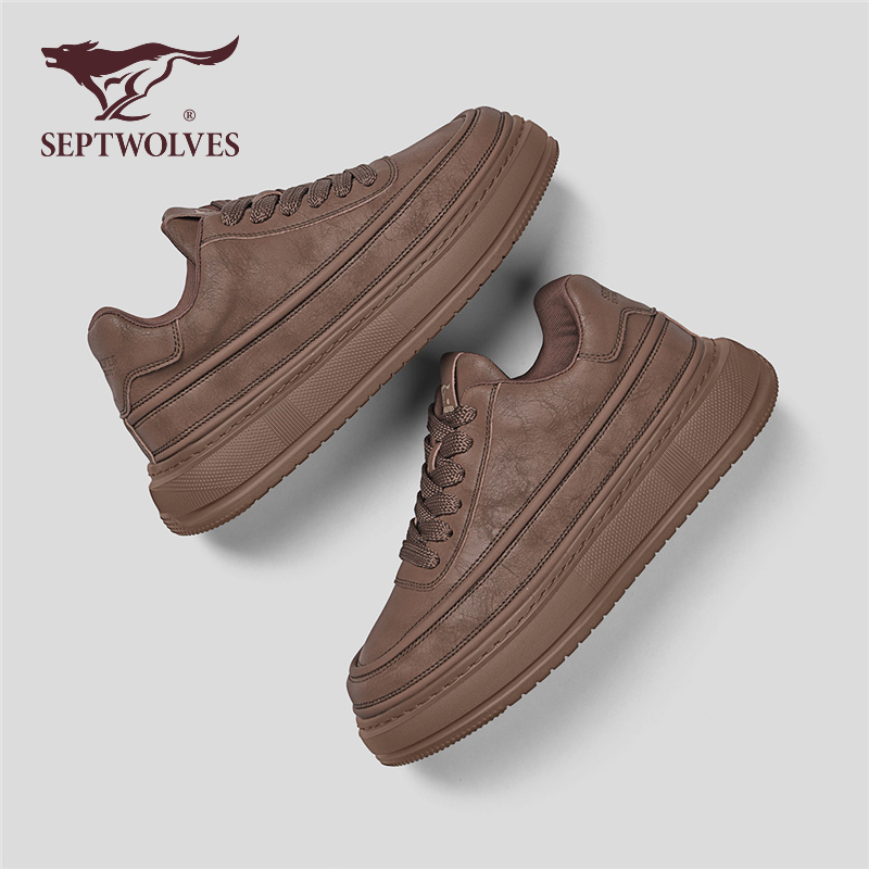 七匹狼鞋子男鞋2025新款痞帅炸街鞋韩版潮流百搭厚底增高板鞋男主图